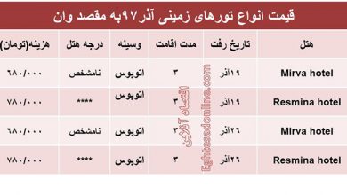 انواع تورهای گردشگری زمینی