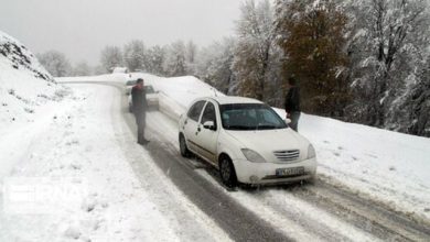 سقوط بهمن در جاده