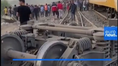 خروج قطار از ریل در قاهره