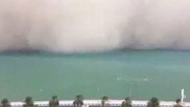 لحظه ورود طوفان به قشم