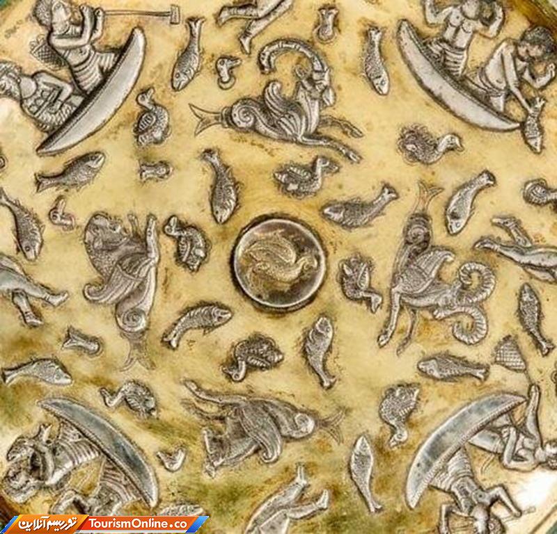 بشقاب سیمین رشی ساسانی