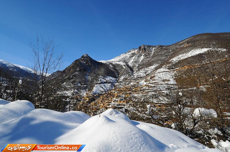 زیبایی ماسوله در زمستان برفی